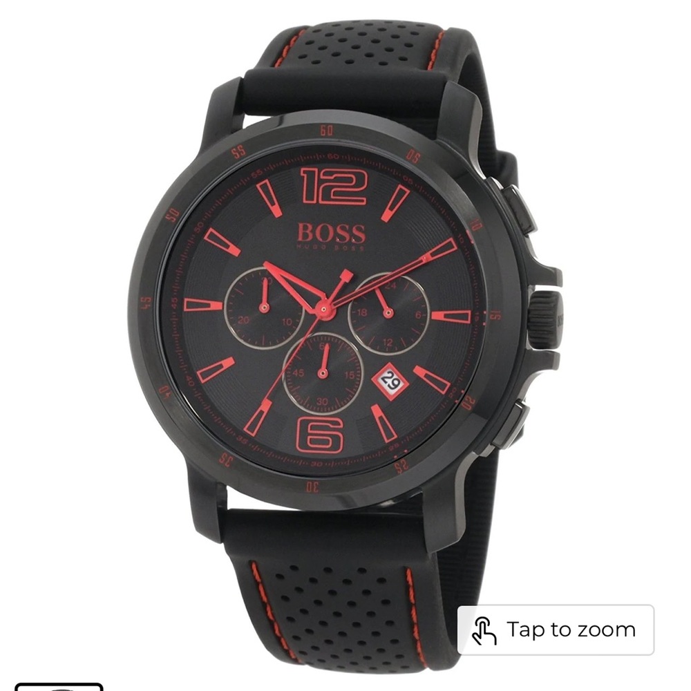 Hugo boss men chronograph silicone watch